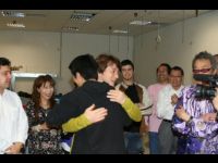 A big hug from son Jaycee.