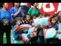 Warm coats for the children from a nearby village.