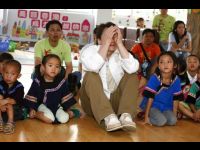 Jackie is moved to tears by the story of a little girl from a nearby village.