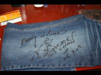 Jackie's autographed jeans. His entire outfit pulled in nearly US$38,000 for the charity.