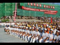 A view of the crowd. Members of several local ethnic minority groups (tribes) arrived wearing traditional costumes. Also in the audience were students and fans.
