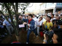 Jackie at a tree-planting ceremony.