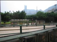 View out the bus window somewhere in Hong Kong.