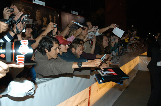 Excited fans at the Venice Film Festival.