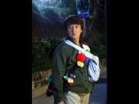 Jackie during night filming at Ocean Park.