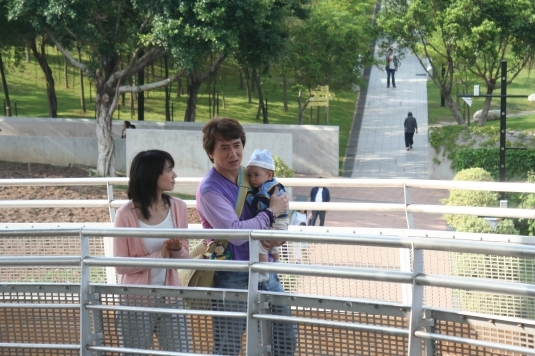 Filming at Tai Po Waterfront Park.