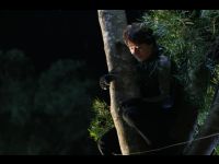 Filming a stunt at night.