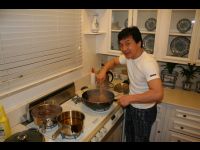 Cooking back at the house.