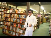 JC at an antique bookshop in Solvang.