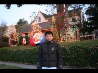 Checking out the Christmas decorations in Los Angeles.