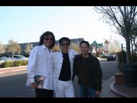 Jackie in Solvang, California with close friends Curtis (left) and Jeff (right).