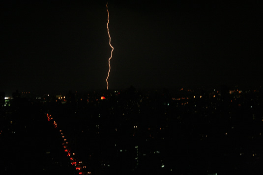 I took this photo in New York on the way to the airport. Can you believe how lucky I was to catch the lightning in the sky like this?