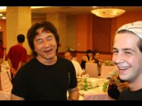 Jackie shares a laugh with Michael Angarano.
