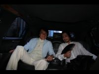 Here I am with Hiro in the limo on the way to the Japan premiere.
