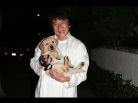 I took Tank for a walk and he got so tired on the way home that I had to carry him!