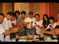 A farewell toast from friends.