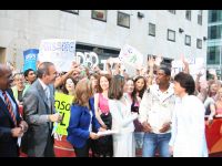 Filming the Today Show at Rockefeller Plaza in Manhattan.