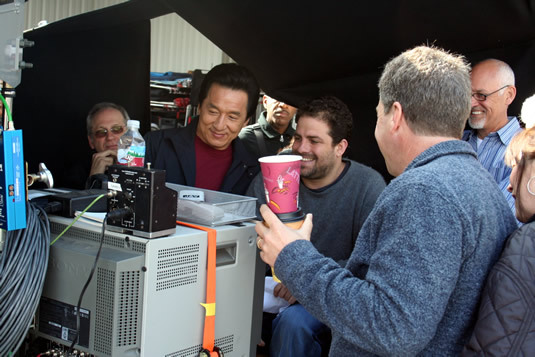 With director Brett Ratner.