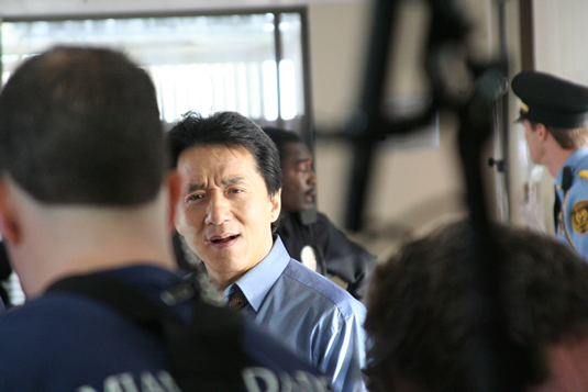 Reacting to a story being told by one of the extras.