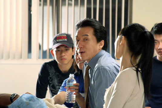 Jackie on the hospital set.