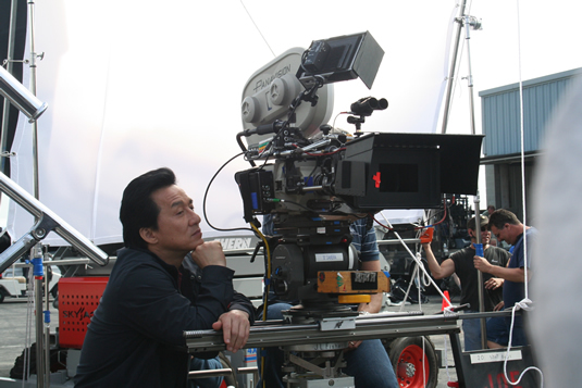 A thoughtful Jackie on the set.