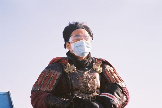 The dust and wind were a constant problem during filming.