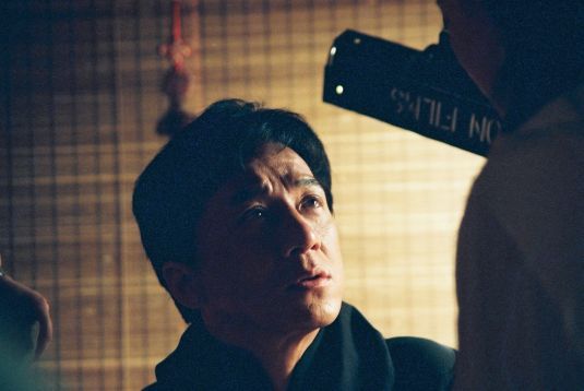 Filming a dramatic scene.