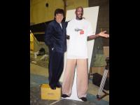 With Michael Jordan look-alike.