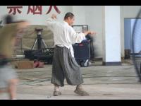 Jet Li rehearses on the set.