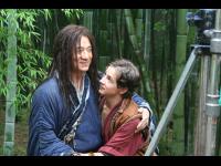 Between takes with Michael Angarano.