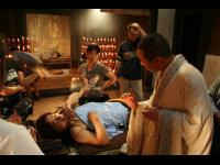 Discussing the dramatic scene.