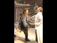 Filming the fight scene.