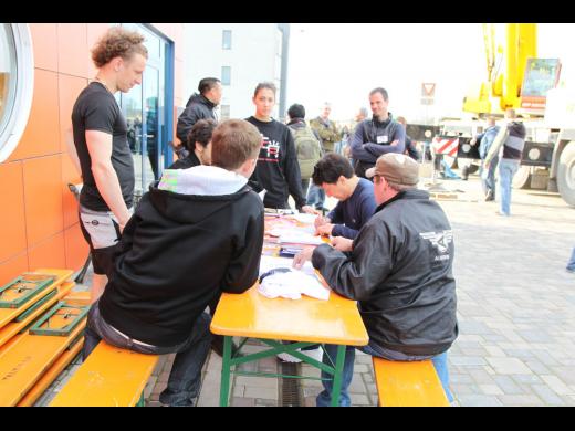 Signing for fans.